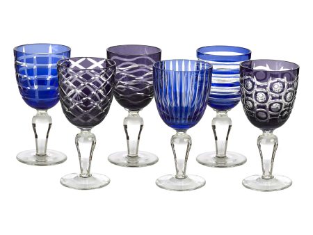 Cobalt Mix Wine Glass (Set of 6) Discount