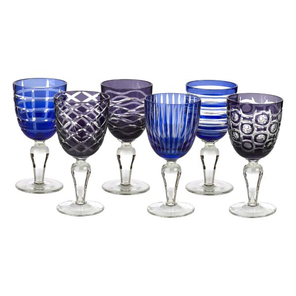 Cobalt Mix Wine Glass (Set of 6) Discount