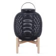 Tika Outdoor Lantern with Wood Base Fashion