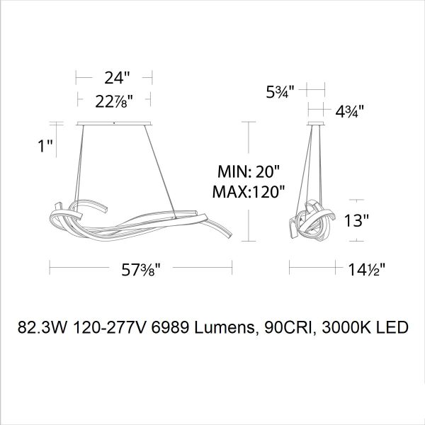 Tidal LED Linear Pendant Light Sale