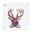 Stag Print Linen Cocktail Napkin (Set of 8) Discount