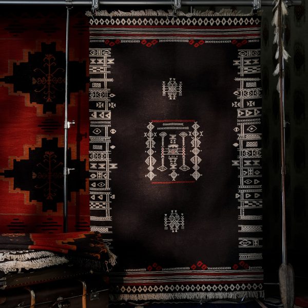 Yarasa Cocoa Wool Kilim Rug For Sale