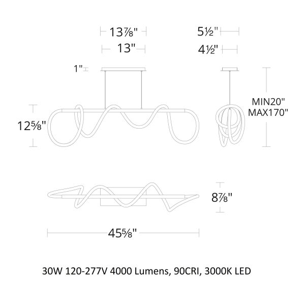 Tightrope LED Linear Pendant Light Fashion