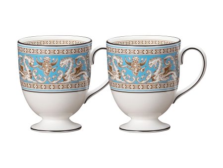 Florentine Turquoise Mugs (Set of 2) Hot on Sale