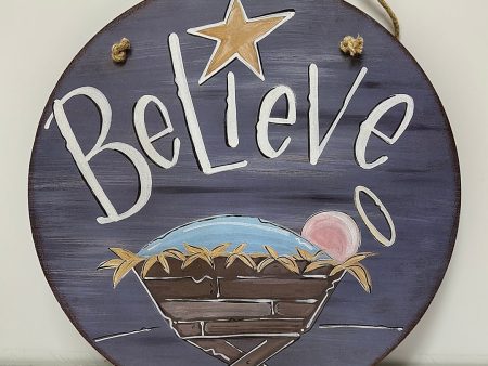 WALL ART DOOR BELIEVE-7746 For Sale