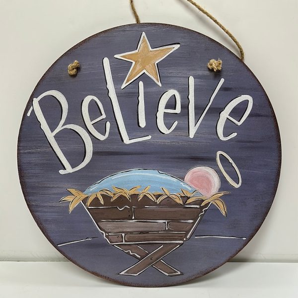 WALL ART DOOR BELIEVE-7746 For Sale